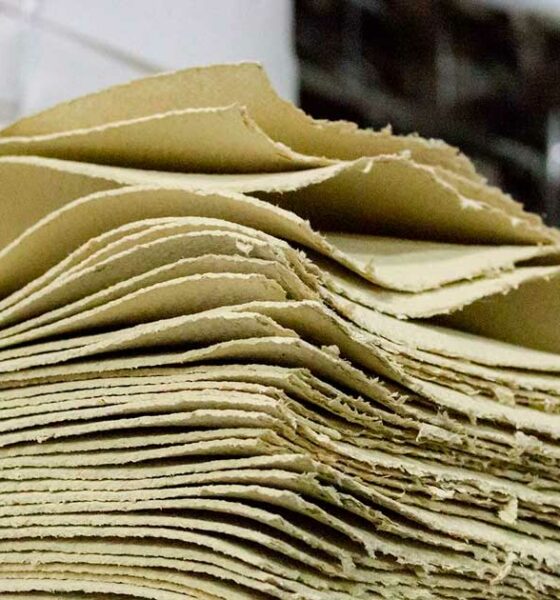 Hennepvezels in gerecycled papier